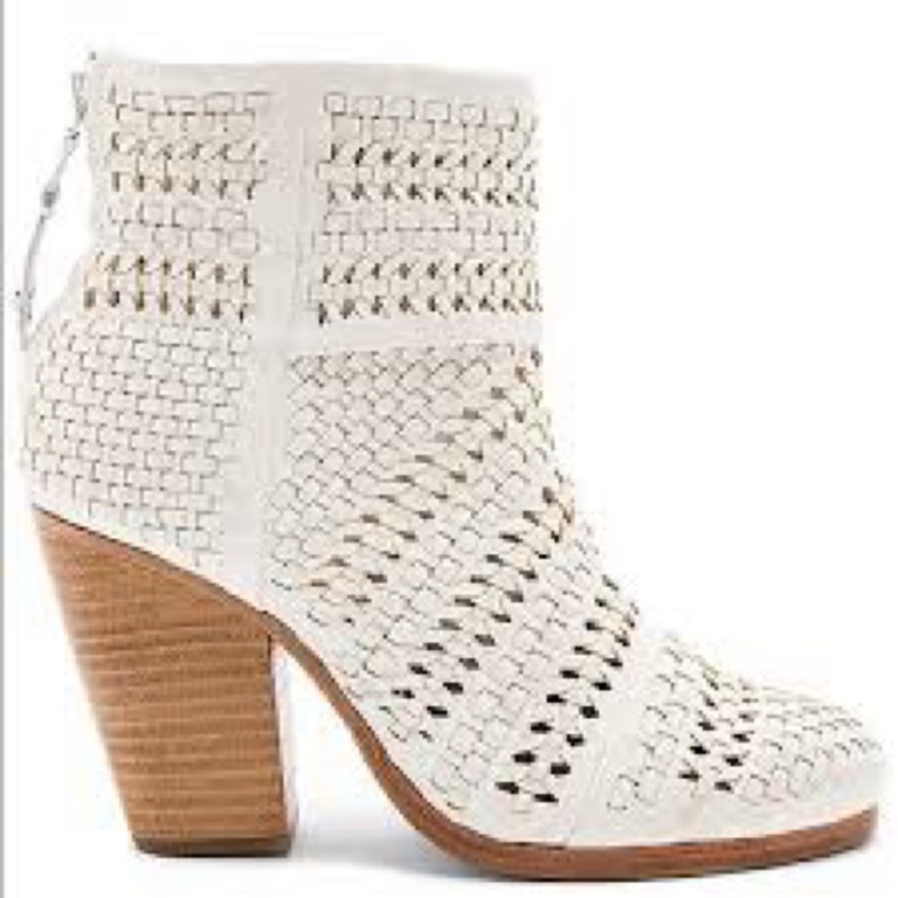 Rag & Bone Cream Woven Ankle Booties